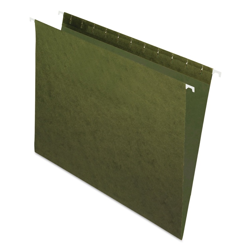 STANDARD GREEN HANGING FOLDERS, LETTER SIZE, STRAIGHT TAB, STANDARD GREEN, 25/BOX