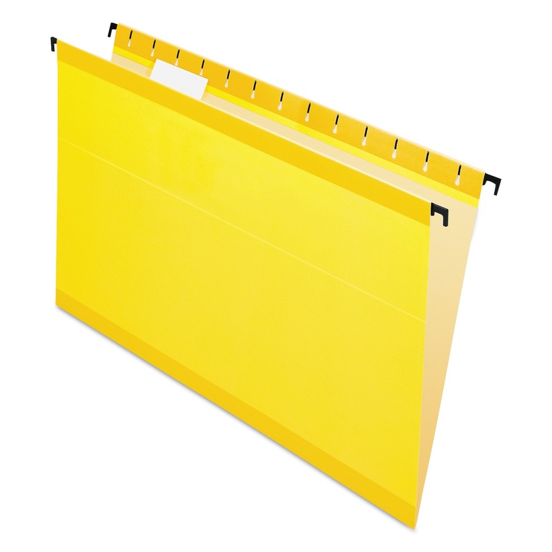 SUREHOOK HANGING FOLDERS, LEGAL SIZE, 1/5-CUT TAB, YELLOW, 20/BOX