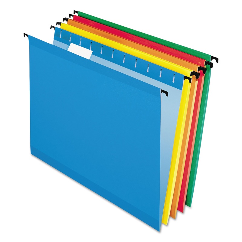 SUREHOOK HANGING FOLDERS, LETTER SIZE, 1/5-CUT TAB, ASSORTED, 20/BOX