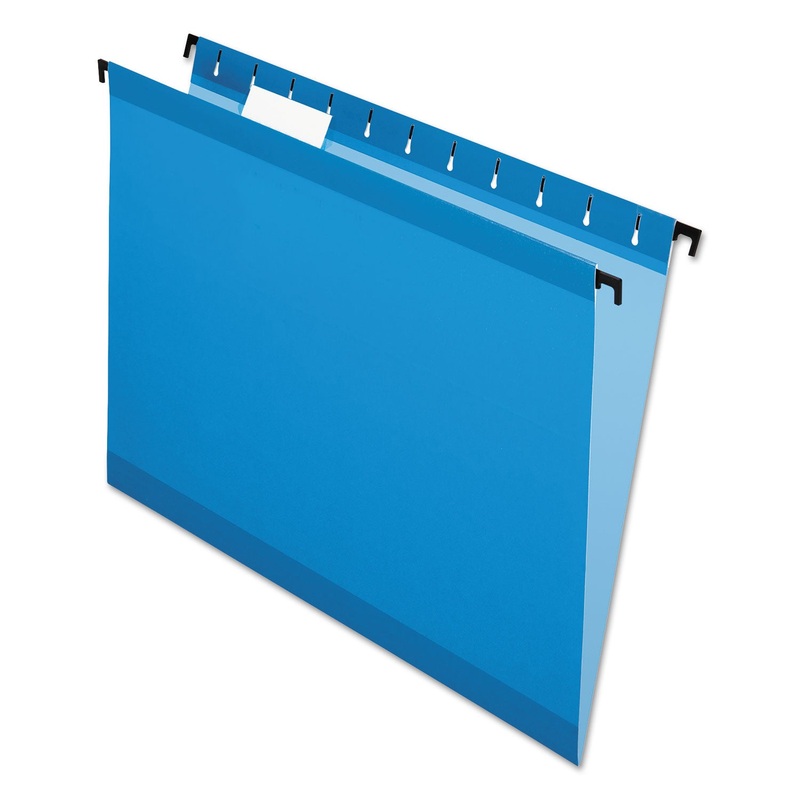 SUREHOOK HANGING FOLDERS, LETTER SIZE, 1/5-CUT TAB, BLUE, 20/BOX