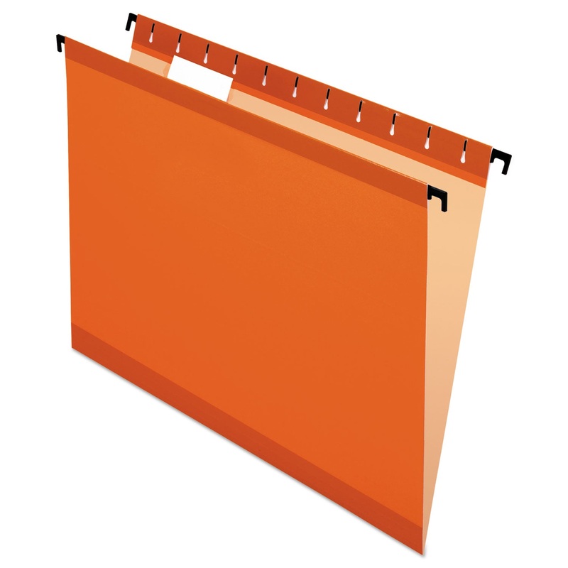 SUREHOOK HANGING FOLDERS, LETTER SIZE, 1/5-CUT TAB, ORANGE, 20/BOX