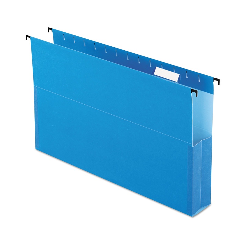 SUREHOOK REINFORCED EXTRA-CAPACITY HANGING BOX FILE, LEGAL SIZE, 1/5-CUT TAB, BLUE, 25/BOX