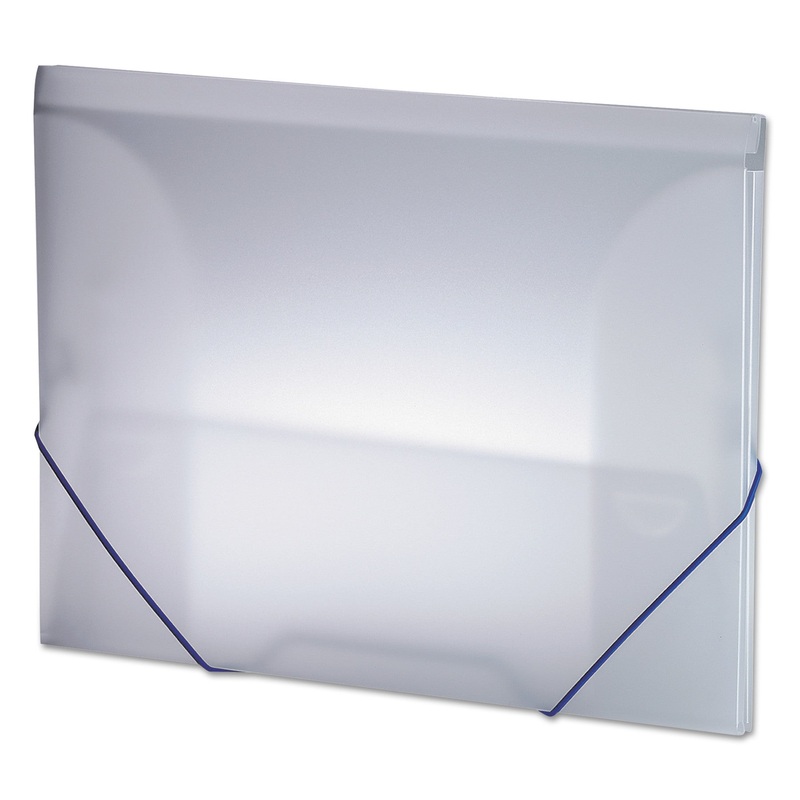 TWIN-POCKET POLY WALLET, 2 SECTIONS, LETTER SIZE, BLUE/ICE
