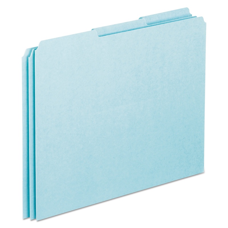 BLANK TOP TAB FILE GUIDES, 1/3-CUT TOP TAB, BLANK, 8.5 X 11, BLUE, 100/BOX
