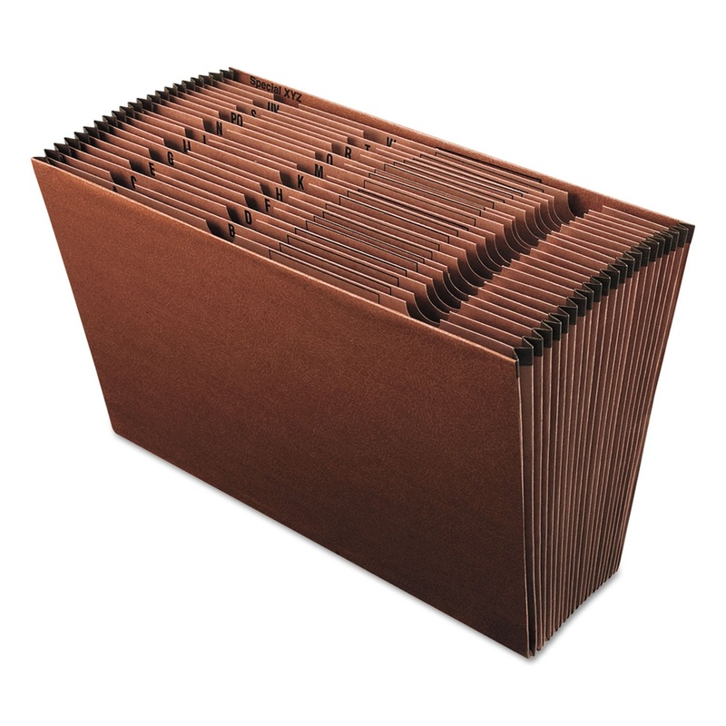 EARTHWISE BY PENDAFLEX 100% RECYCLED INDEXED EXPANDING FILE, 21 SECTIONS, LEGAL SIZE, RED FIBER