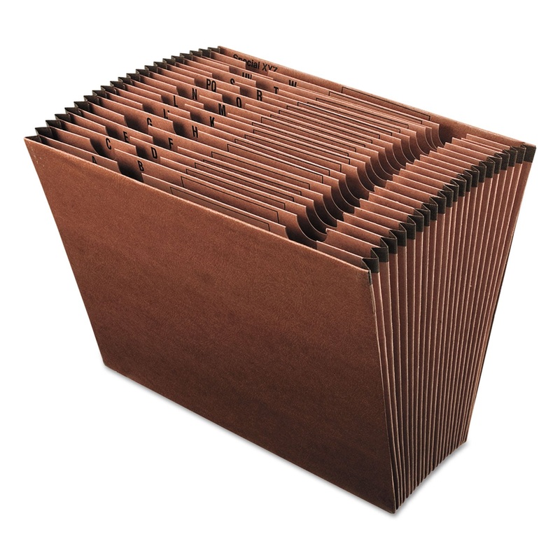 EARTHWISE BY PENDAFLEX 100% RECYCLED INDEXED EXPANDING FILE, 21 SECTIONS, LETTER SIZE, RED FIBER