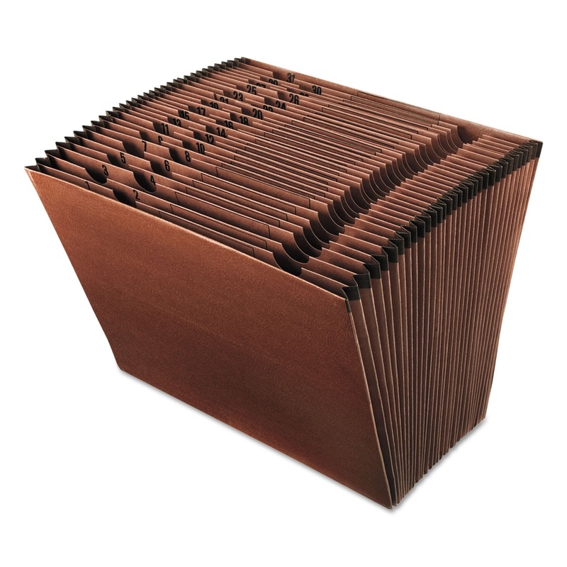 EARTHWISE BY PENDAFLEX 100% RECYCLED INDEXED EXPANDING FILE, 31 SECTIONS, LETTER SIZE, RED FIBER