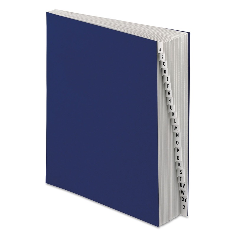 Expanding Desk File, A-Z, Letter Size, Acrylic-Coated Pressboard, Dark Blue