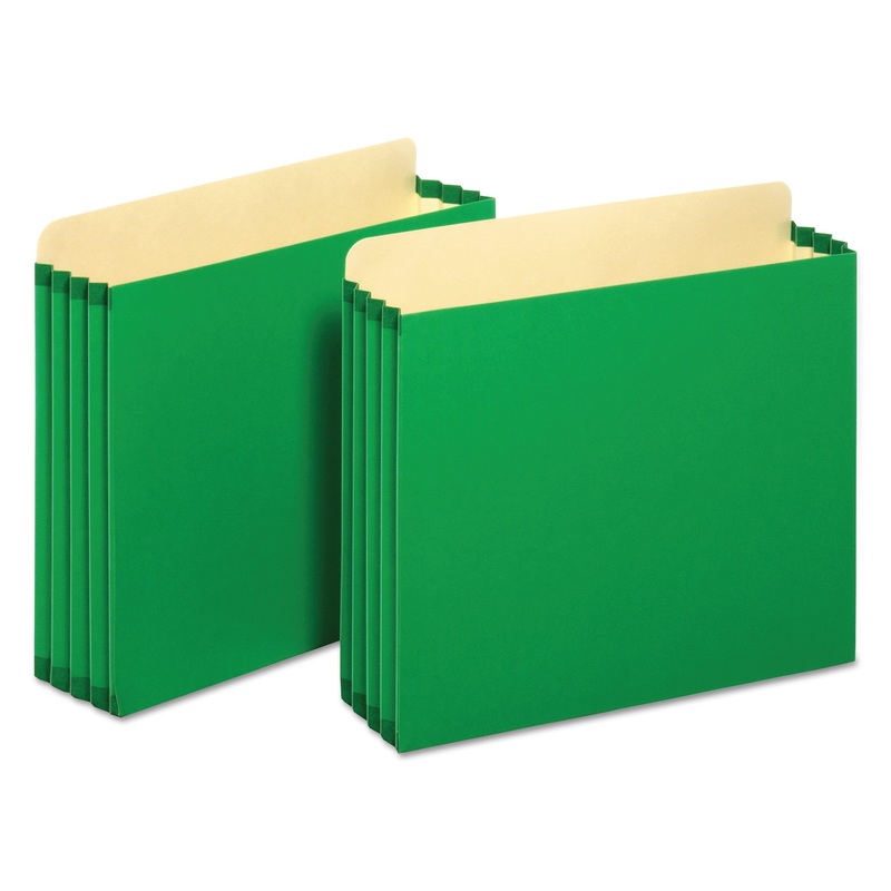 FILE CABINET POCKETS, 3.5″ EXPANSION, LETTER SIZE, GREEN, 10/BOX