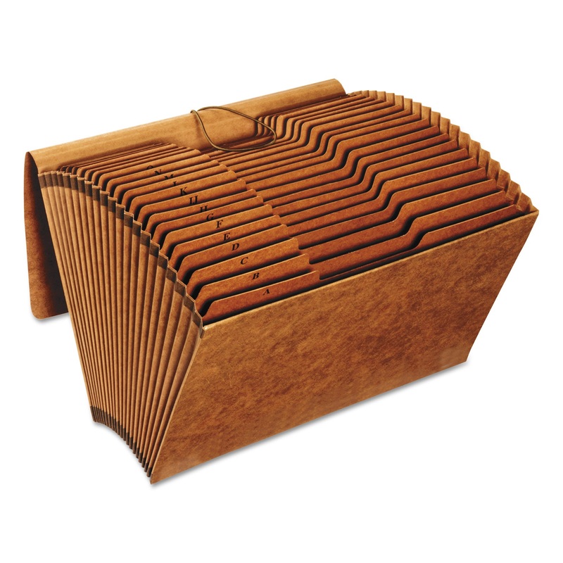 HEAVY-DUTY EXPANDING FILE, 21 SECTIONS, 1/3-CUT TAB, LEGAL SIZE, REDROPE