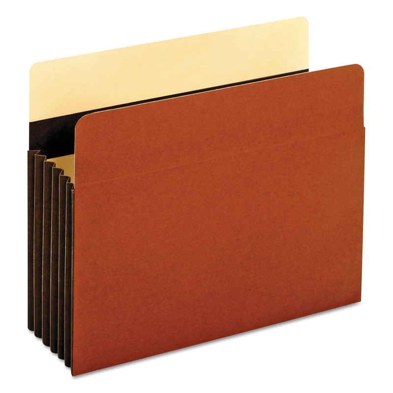 HEAVY-DUTY FILE POCKETS, 5.25″ EXPANSION, LETTER SIZE, REDROPE, 10/BOX