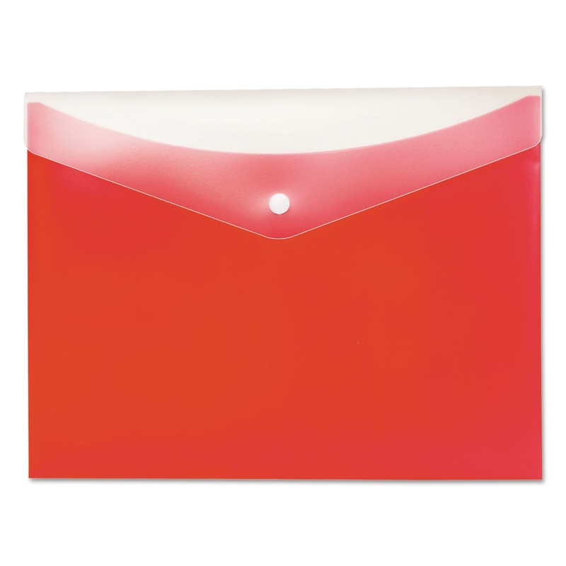 POLY SNAP ENVELOPE, SNAP CLOSURE, 8.5 X 11, STRAWBERRY