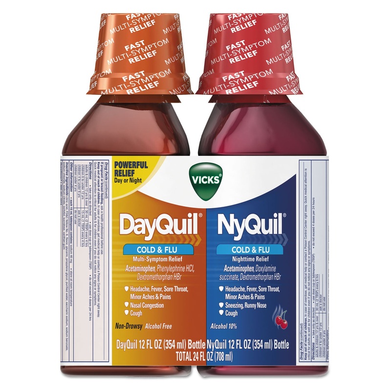 Dayquil/nyquil Cold & Flu Liquid Combo Pack, 12 Oz Day, 12 Oz Night
