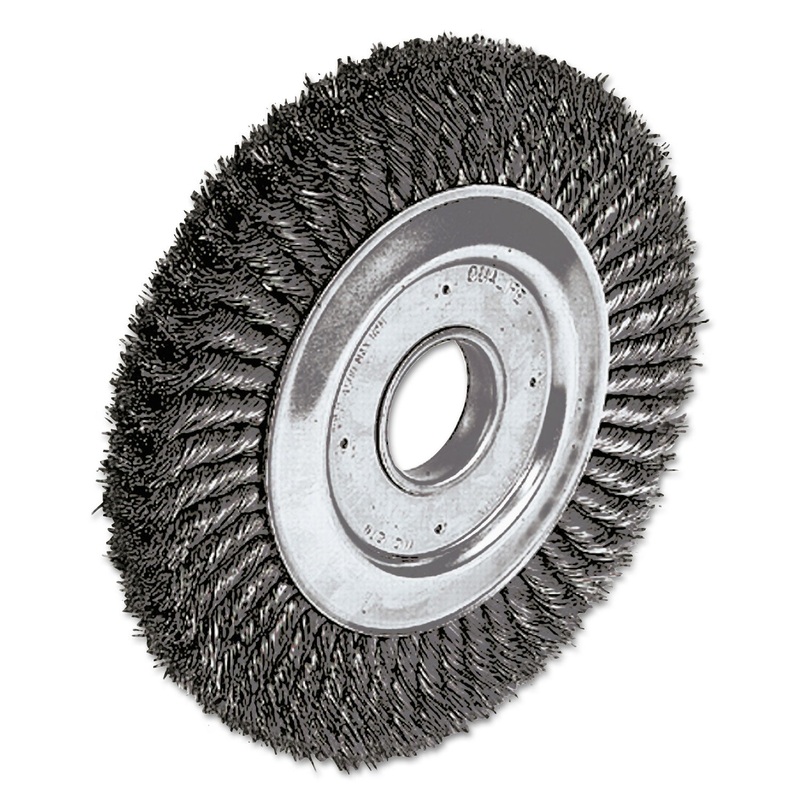 Dualife Twist-Knot Wire Wheel, 10″ Dia, 1 3/4″ Trim, .016 Wire, 2″ Arbor