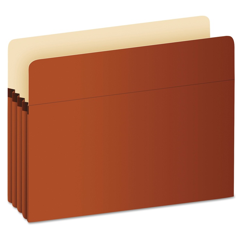 POCKET FILE, 3.5″ EXPANSION, LEGAL SIZE, RED FIBER