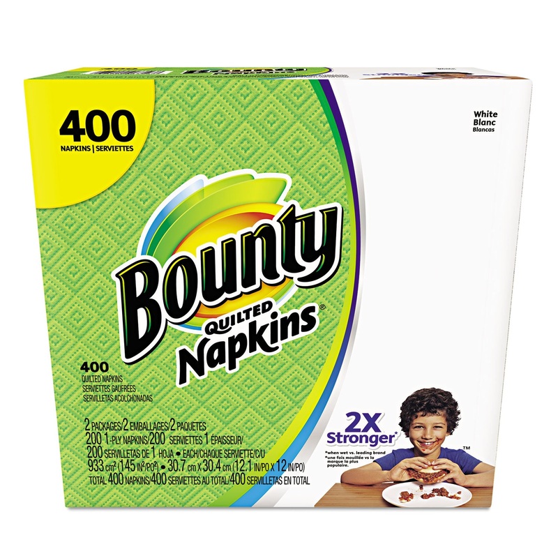 Quilted Napkins, 1-Ply, 12.2 X 12, White, 200/pack, 400/carton
