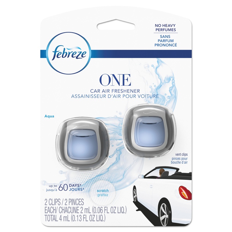 CAR AIR FRESHENER, FRESH WATER, 2 ML CLIP, 8/CARTON