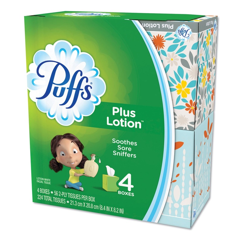 PLUS LOTION FACIAL TISSUE, 1-PLY, WHITE, 56 SHEETS/BOX, 24 BOXES/CARTON