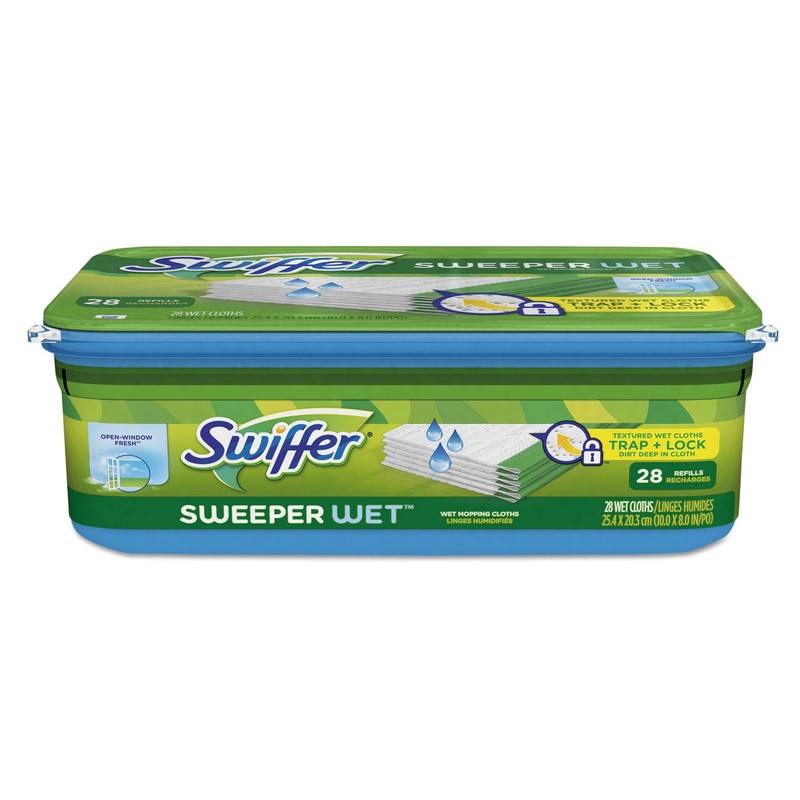 Wet Refill Cloths, Open Window Fresh, Cloth, White, 10 X 8, 28/box, 6 Boxes/ct
