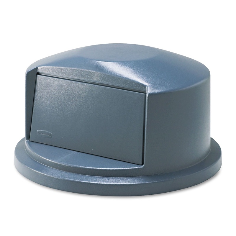 BRUTE DOME TOP SWING DOOR LID FOR 32 GAL WASTE CONTAINERS, PLASTIC, GRAY