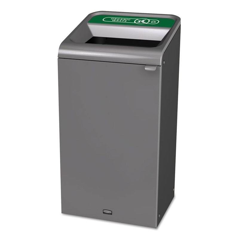 Configure Indoor Recycling Waste Receptacle, 23 Gal, Gray, Organic Waste