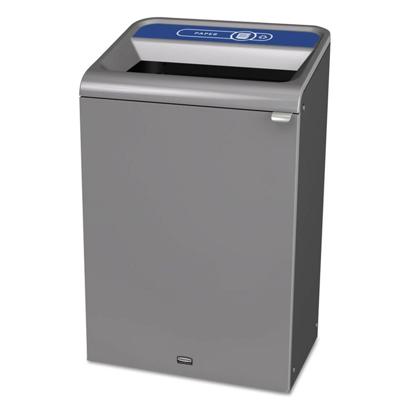 Configure Indoor Recycling Waste Receptacle, 33 Gal, Gray, Paper