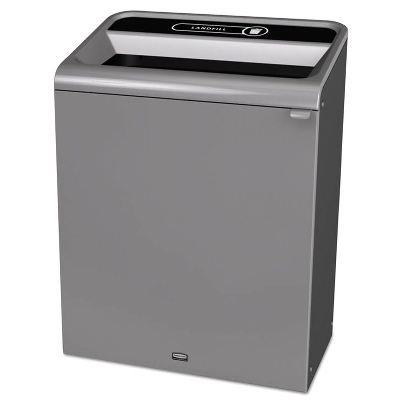 Configure Indoor Recycling Waste Receptacle, 45 Gal, Gray, Landfill