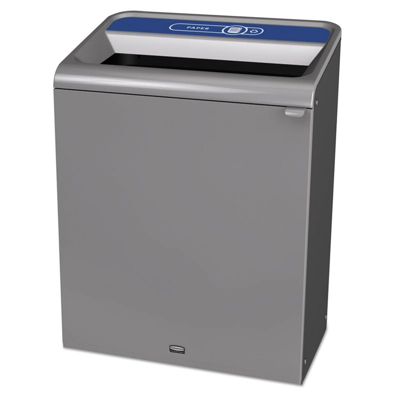 Configure Indoor Recycling Waste Receptacle, 45 Gal, Gray, Paper