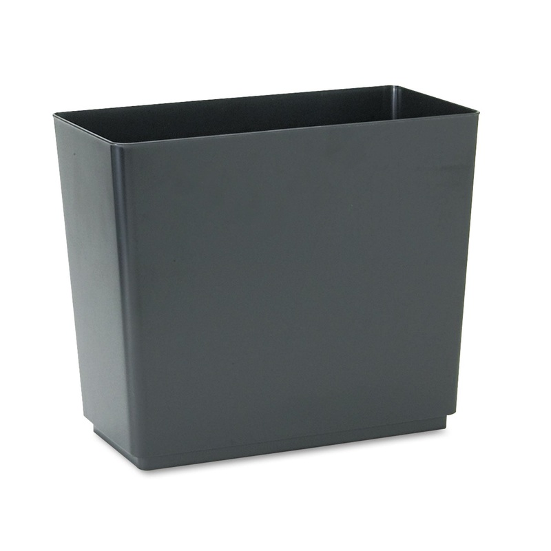 DESIGNER 2 WASTEBASKET, RECTANGULAR, PLASTIC, 6.5 GAL, BLACK, 6/CARTON