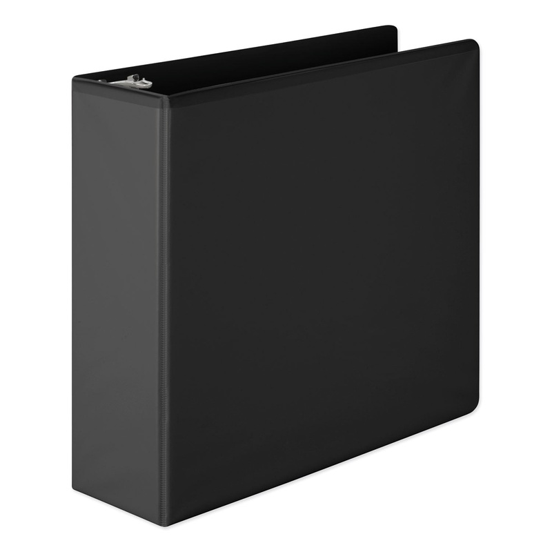 HEAVY-DUTY ROUND RING VIEW BINDER WITH EXTRA-DURABLE HINGE, 3 RINGS, 3″ CAPACITY, 11 X 8.5, BLACK