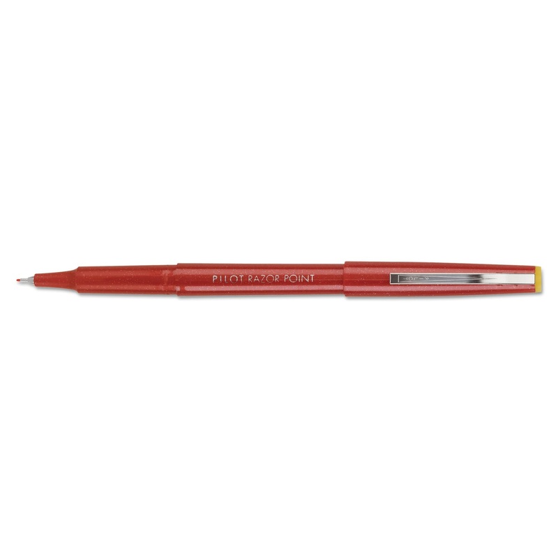 RAZOR POINT STICK POROUS POINT MARKER PEN, 0.3MM, RED INK/BARREL, DOZEN