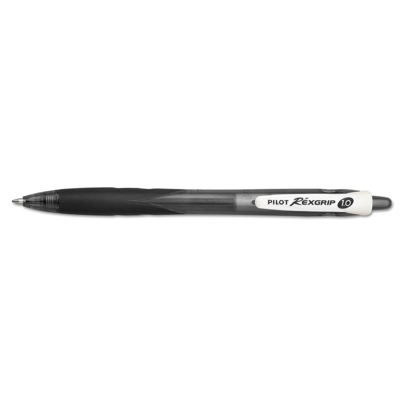 REXGRIP BEGREEN RETRACTABLE BALLPOINT PEN, MEDIUM 1MM, BLACK INK/BARREL, DOZEN
