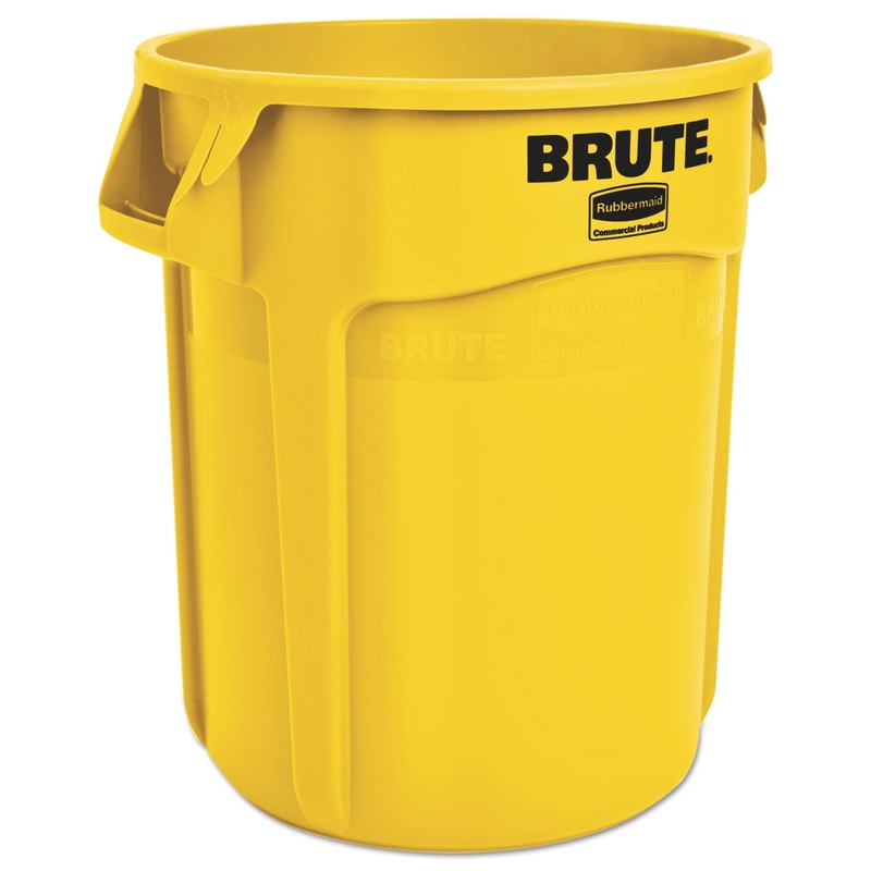 Round Brute Container, Plastic, 20 Gal, Yellow