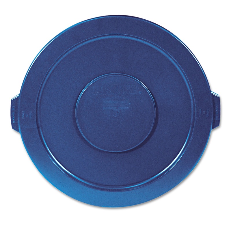 ROUND FLAT TOP LID, FOR 32 GAL ROUND BRUTE CONTAINERS, 22.25″ DIAMETER, BLUE