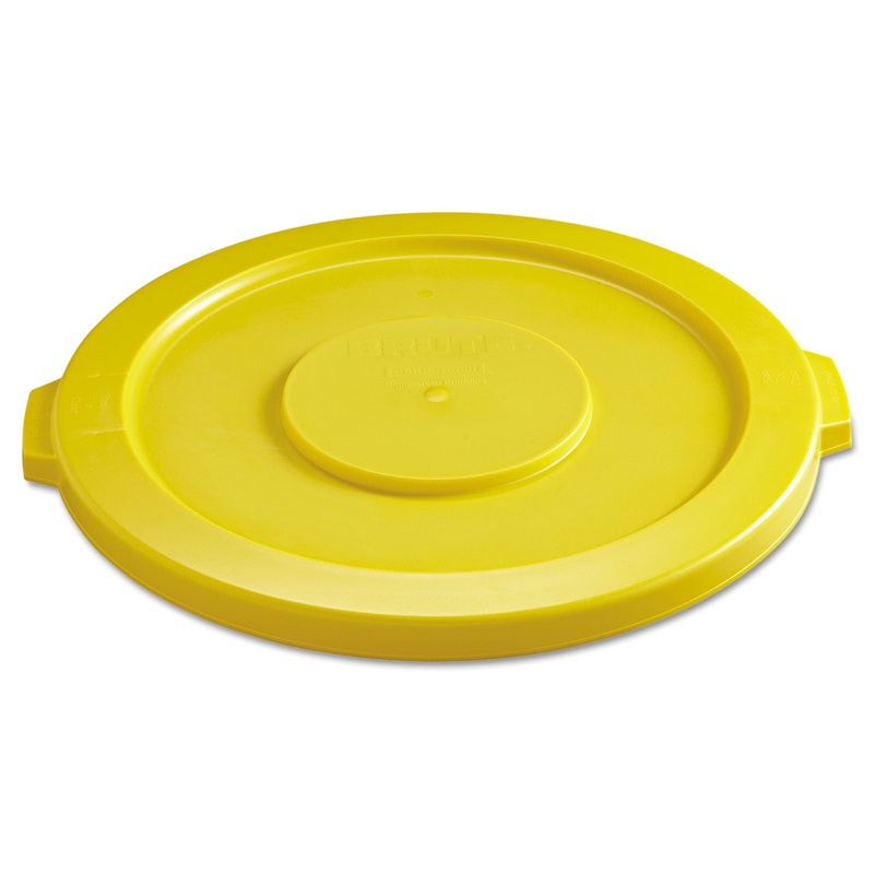 ROUND FLAT TOP LID, FOR 32 GAL ROUND BRUTE CONTAINERS, 22.25″ DIAMETER, YELLOW