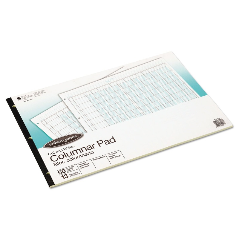 Accounting Pad, 13 Eight-Unit Columns, 11 X 16 3/8, 50-Sheet Pad
