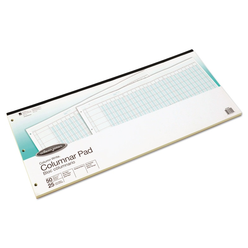 Accounting Pad, 25 Six-Unit Columns, 11 X 24 1/4, 50-Sheet Pad