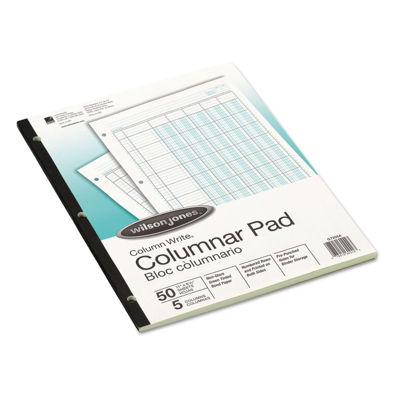Accounting Pad, Five Eight-Unit Columns, 8-1/2 X 11, 50-Sheet Pad
