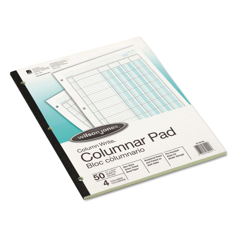 Accounting Pad, Four Eight-Unit Columns, Two-Sided, Letter, 50-Sheet Pad
