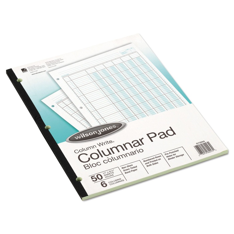 Accounting Pad, Six-Unit Columns, 8-1/2 X 11, 50-Sheet Pad