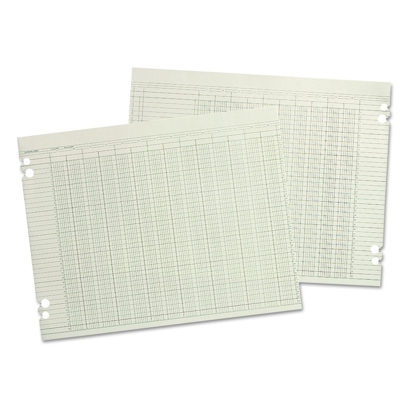 Accounting Sheets, 24 Column, 9-1/4 X 11-7/8, 100 Loose Sheets/pack, Green