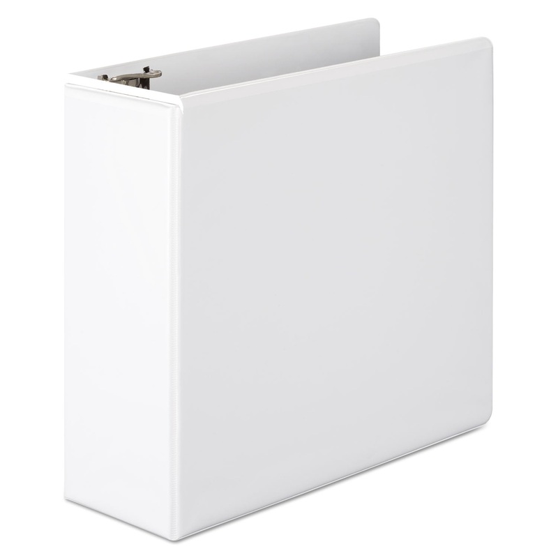 BASIC D-RING VIEW BINDER, 3 RINGS, 4″ CAPACITY, 11 X 8.5, WHITE