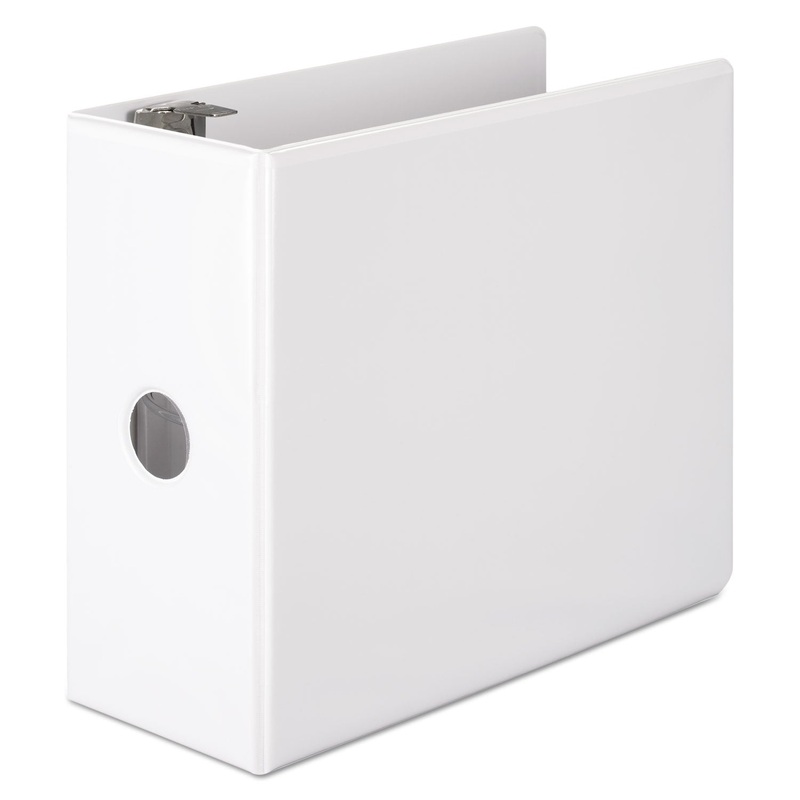 BASIC D-RING VIEW BINDER, 3 RINGS, 5″ CAPACITY, 11 X 8.5, WHITE
