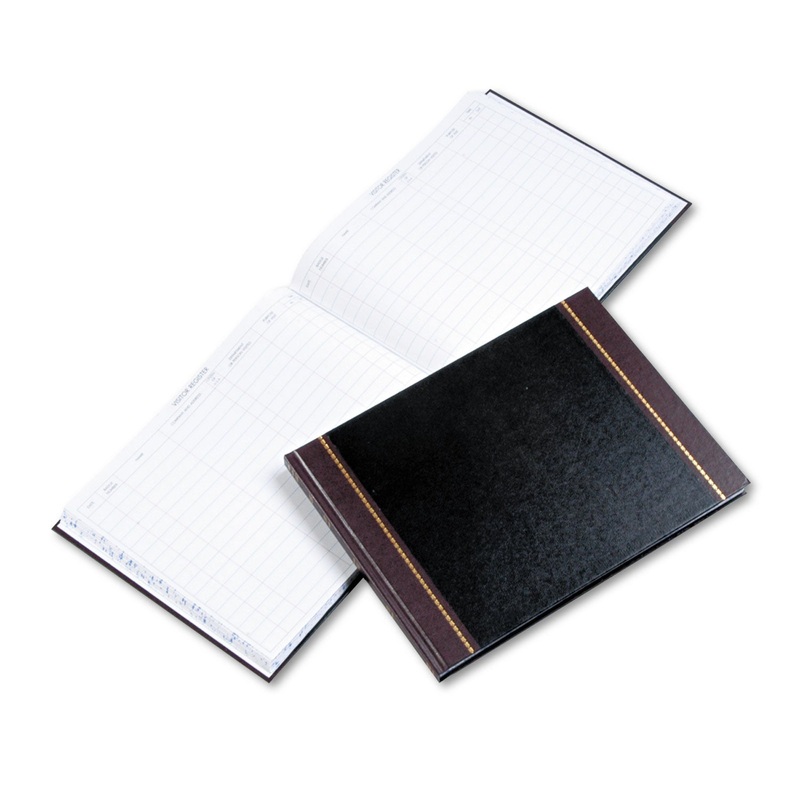 DETAILED VISITOR REGISTER BOOK, BLACK COVER, 208 RULED PAGES, 9.5 X 12.25