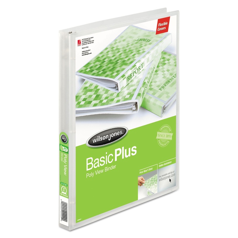 FLEXIBLE POLY ROUND RING VIEW BINDER, 3 RINGS, 0.63″ CAPACITY, 11 X 8.5, CLEAR