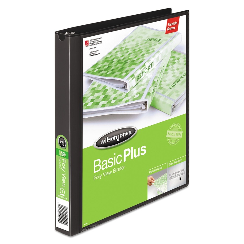 FLEXIBLE POLY ROUND RING VIEW BINDER, 3 RINGS, 1″ CAPACITY, 11 X 8.5, BLACK