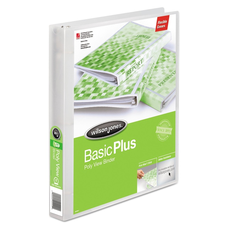 FLEXIBLE POLY ROUND RING VIEW BINDER, 3 RINGS, 1″ CAPACITY, 11 X 8.5, CLEAR
