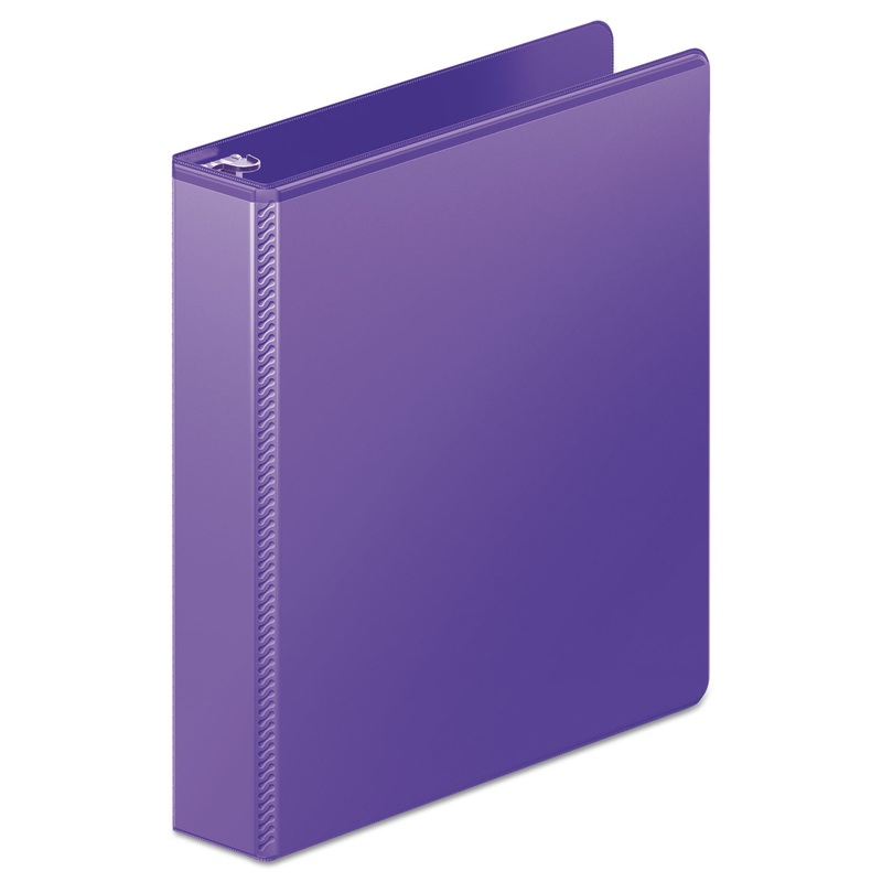 HEAVY-DUTY D-RING VIEW BINDER WITH EXTRA-DURABLE HINGE, 3 RINGS, 1.5″ CAPACITY, 11 X 8.5, PURPLE