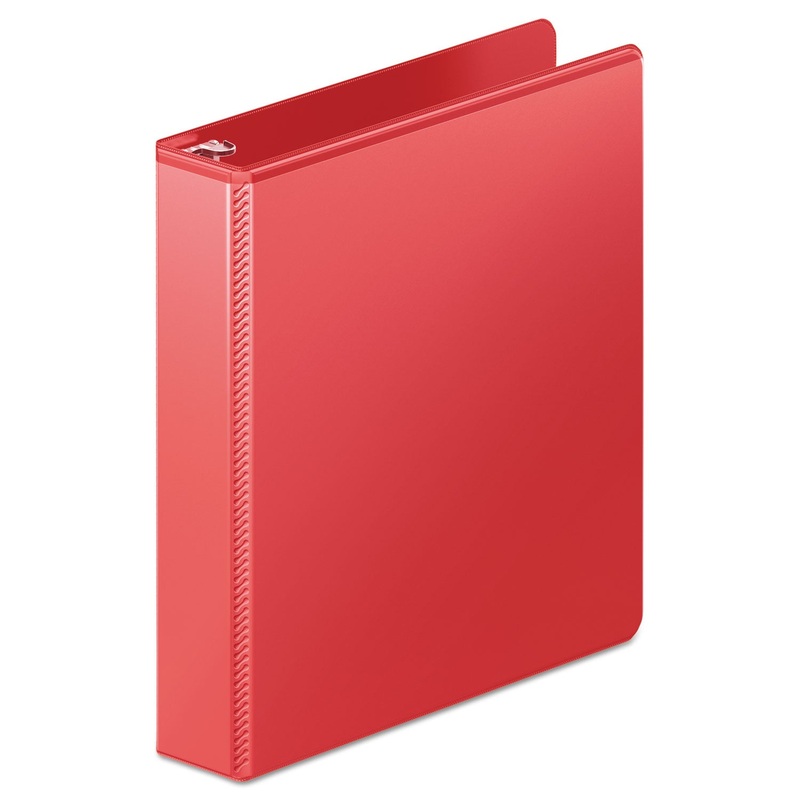 HEAVY-DUTY D-RING VIEW BINDER WITH EXTRA-DURABLE HINGE, 3 RINGS, 1.5″ CAPACITY, 11 X 8.5, RED