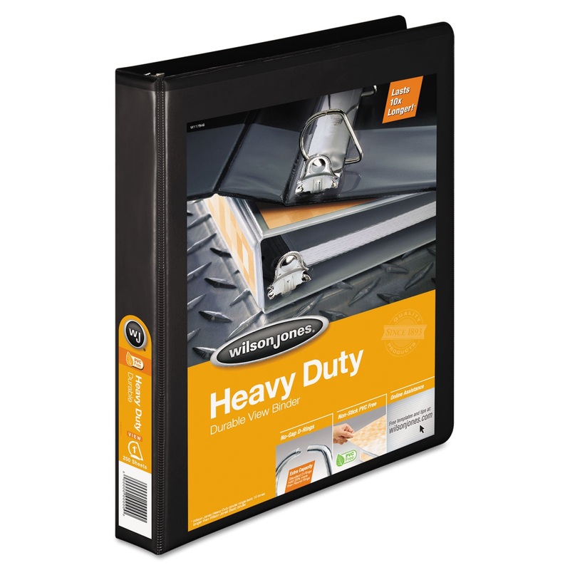 HEAVY-DUTY D-RING VIEW BINDER WITH EXTRA-DURABLE HINGE, 3 RINGS, 1″ CAPACITY, 11 X 8.5, BLACK